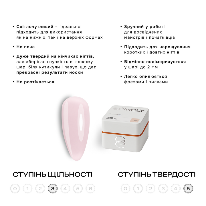 GÉMELY (ex GA&MA). Power builder gel #7, 30 ml, gel duro #7