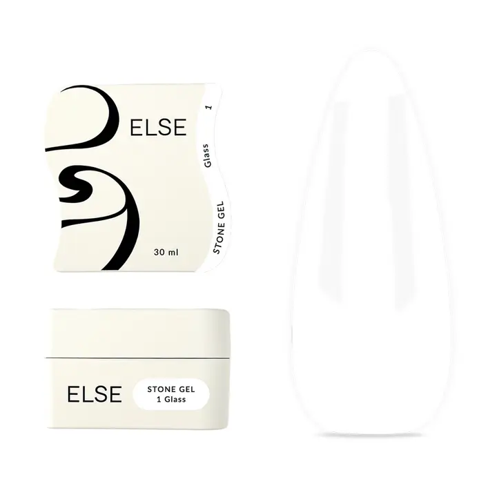 ELSE. Stone gel, #01, Glass, 30 ml. Твердий гель для нарощування, прозорий #1