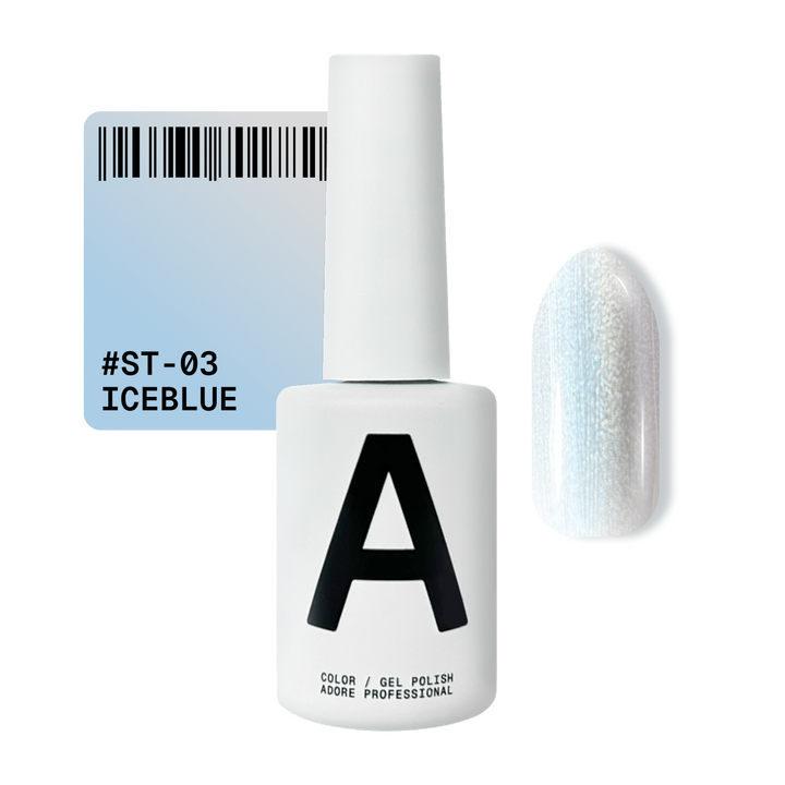 ADORE. Cat's Eye Gel Polish, #ST-03, Iceblue, 12 ml. Gel polish "œil de chat" nacré, bleu froid #1