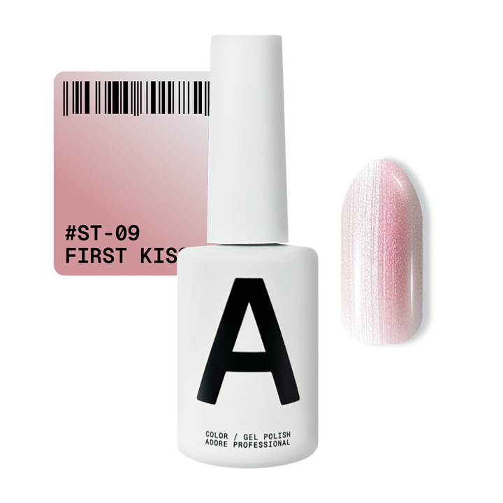 ADORE. Cat's Eye Gel Polish, #ST-09, First Kiss, 12 ml. Gel polish œil de chat nacré, rose cendré #1
