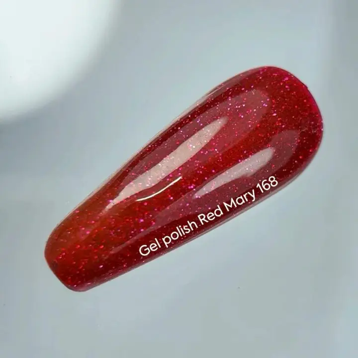 NOTN. Gel polish, Red Mary, #168, 10 ml. Гель-лак світловідбиваючий, червоний #3