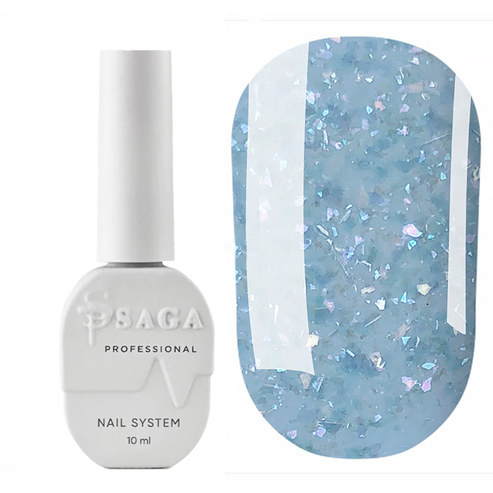SAGA. Top CRUSH, #02, 10 ml. Топ з кольоровими блискітками #1