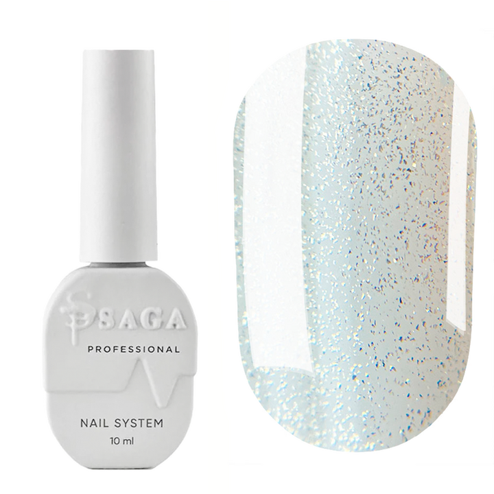 SAGA. Top CRUSH, #04, 10 ml. Прозорий топ зі срібними блискітками #1