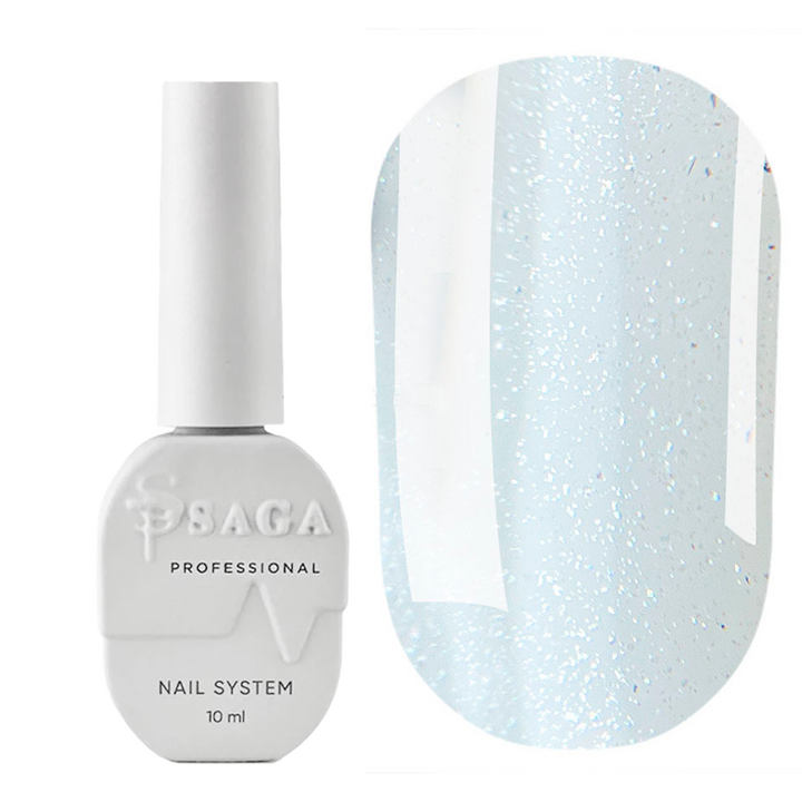 SAGA. Top CRUSH, #05, 10 ml. Прозорий топ зі срібними шимером #1