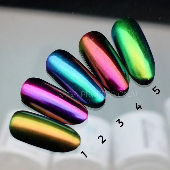 SAGA. Liquid powder "Mirror way", 5 ml, #02. Рідка втирка краплі #4