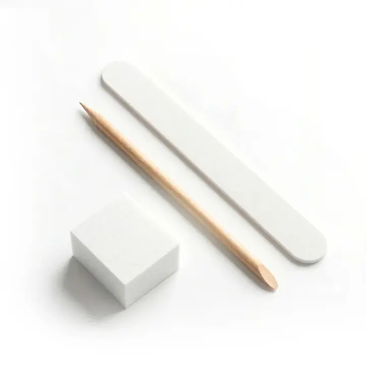 SHELLY. Manicure set. Набір одноразовий для манікюру, білий (пилка, баф, апельсинова паличка)													 #2