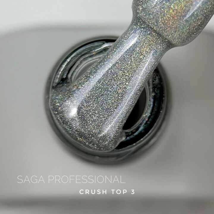 SAGA. Top CRUSH, #03, 10 ml. Голографічний прозорий топ #2