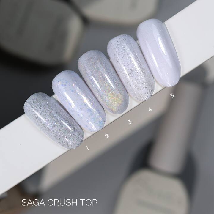 SAGA. Top CRUSH, #05, 10 ml. Прозорий топ зі срібними шимером #4