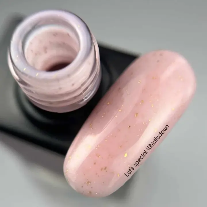 NOTD. Гель-лак Let's special Whistledown, #180, 10 ml, рожевий із золотою поталлю #2