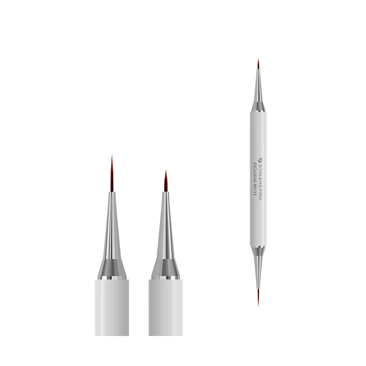 STALEKS. Manicure brush, Exclusive 01/11,  liner 12 mm / 7 mm. Пензлик-лайнер для манікюру двосторонній #1