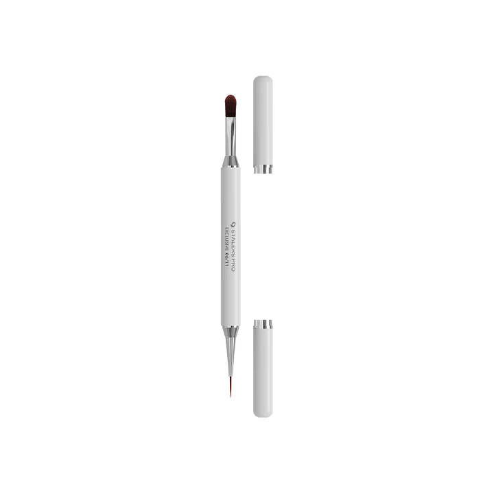 STALEKS. Manicure brush, Exclusive 06/11, for gel 11 mm / liner 12 mm. Пензлик-лайнер для манікюру двосторонній #2