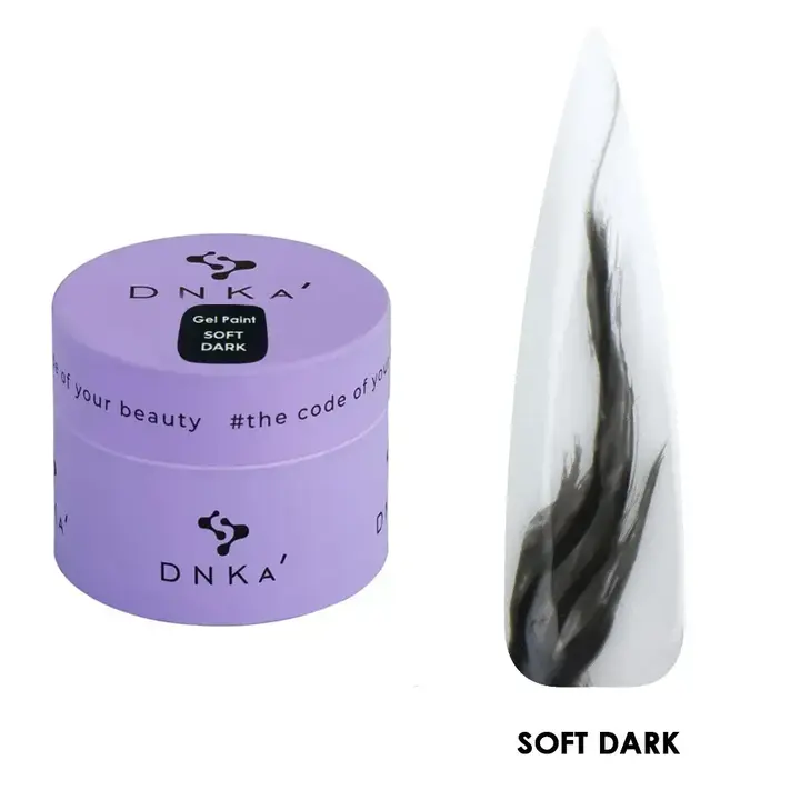 DNKa’. Paint Gel, Soft Dark , 5 ml. Гель-фарба, чорна #1
