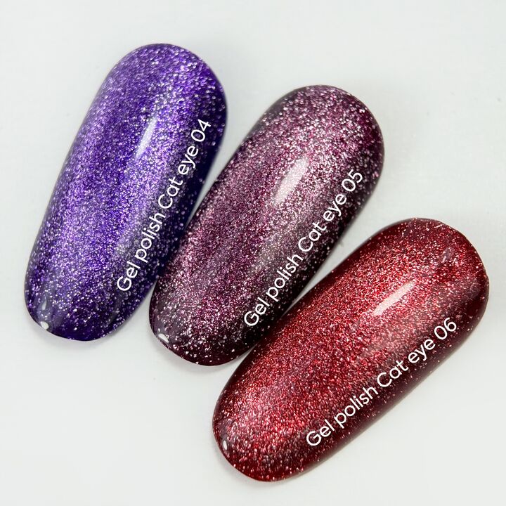 УЦІНКА / NOTD. Gel Polish "Cat eye" #05, 6 ml, гель-лак "котяче око" темно-рожевий з поталлю #3