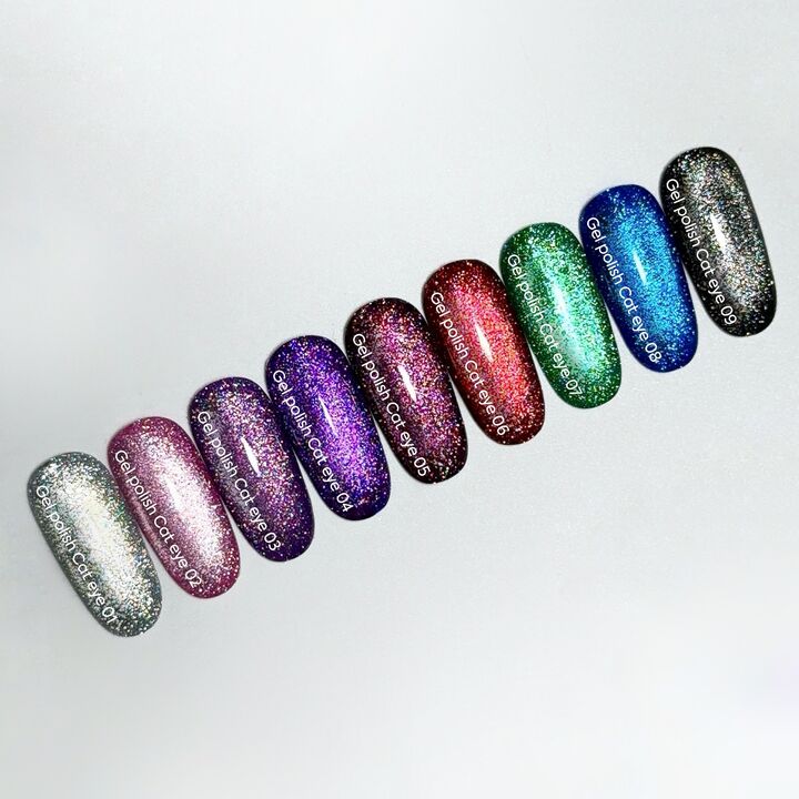 УЦІНКА / NOTD. Gel Polish "Cat eye" #05, 6 ml, гель-лак "котяче око" темно-рожевий з поталлю #4