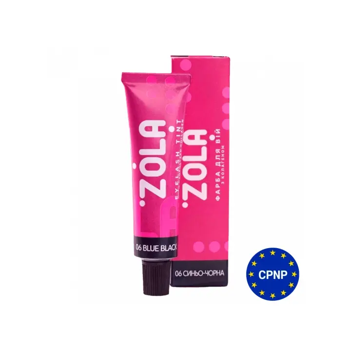 ZOLA. Eyelashes Tint With Collagen #06, Blue-Black, 15 ml. Фарба для вій з колагеном, синяво-чорна #1