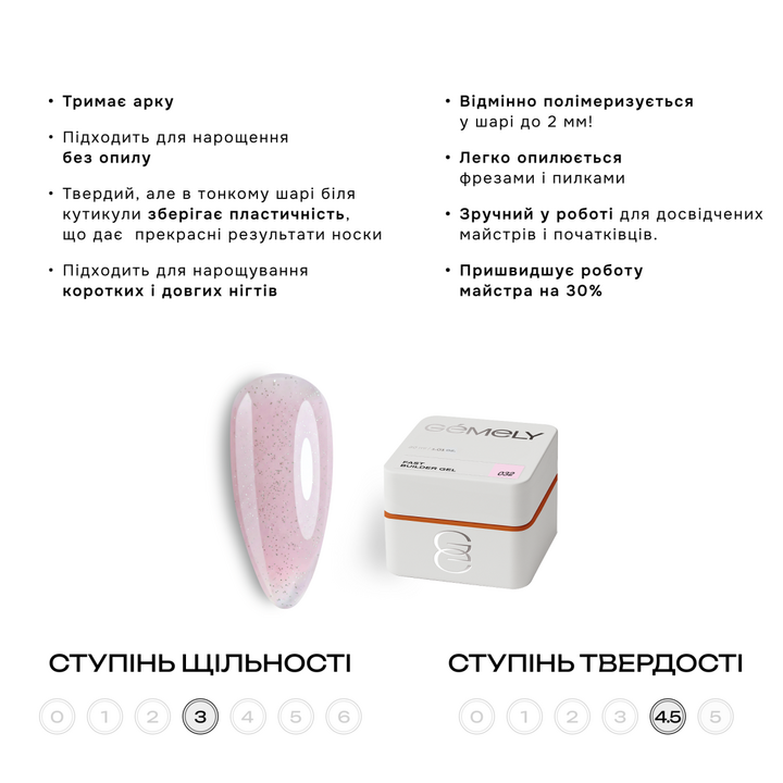 GÉMELY (ex GA&MA). Fast builder gel #032, 30 ml, твердий рідкий гель #3