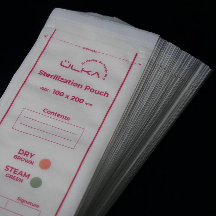 Ülka. Sterilization Pouch, 100*200, 100 pcs. Sacchetti di carta kraft per sterilizzazione con indicatore, 100*200, 100 pezzi. #5