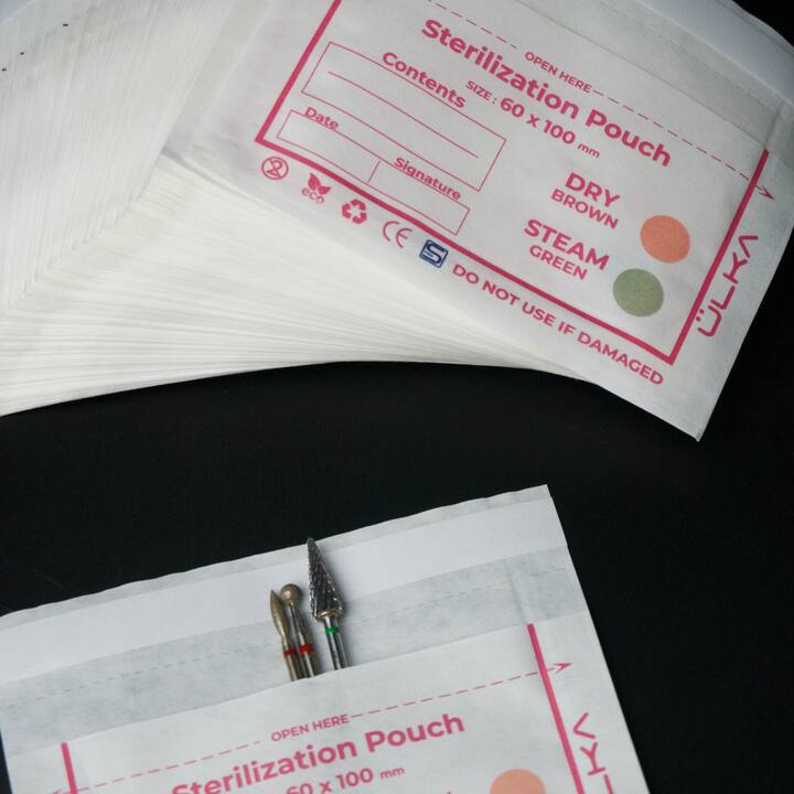 Ülka. Sterilization Pouch, 60*100, 100 pcs. Sacchetti di carta kraft per sterilizzazione con indicatore, 60*100, 100 pezzi. #4