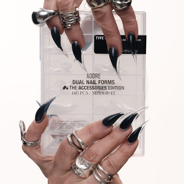 ADORE. Dual nail forms Type 8, Cat's claw Mini, Extra high, 120 pcs. Верхні форми, короткі котячі кігті #2