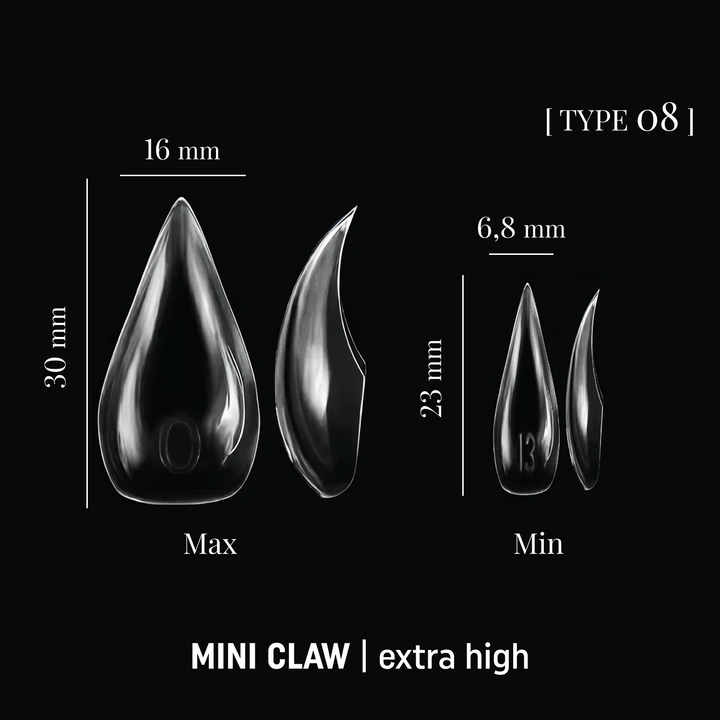 ADORE. Dual nail forms Type 8, Cat's claw Mini, Extra high, 120 pcs. Верхні форми, короткі котячі кігті #4