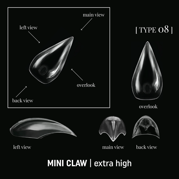 ADORE. Dual nail forms Type 8, Cat's claw Mini, Extra high, 120 pcs. Верхні форми, короткі котячі кігті #5