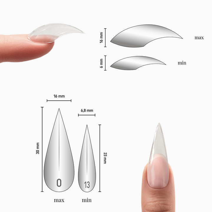 ADORE. Dual nail forms Type 8, Cat's claw Mini, Extra high, 120 pcs. Верхні форми, короткі котячі кігті #3