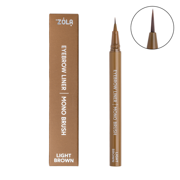 ZOLA x Makarevich. Eyebrow Liner, Mono Brush, Light Brown. Лайнер для брів з моно-пензлем, світло-коричневий #1
