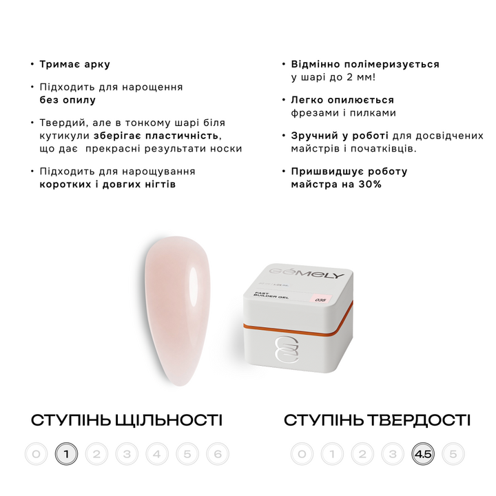 GÉMELY (ex GA&MA). Fast builder gel #035, 50 ml, твердий рідкий гель #2