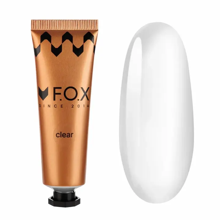 F.O.X. Poly gel Nano, Clear, 30 ml. Надміцний полігель для моделювання, прозорий #1