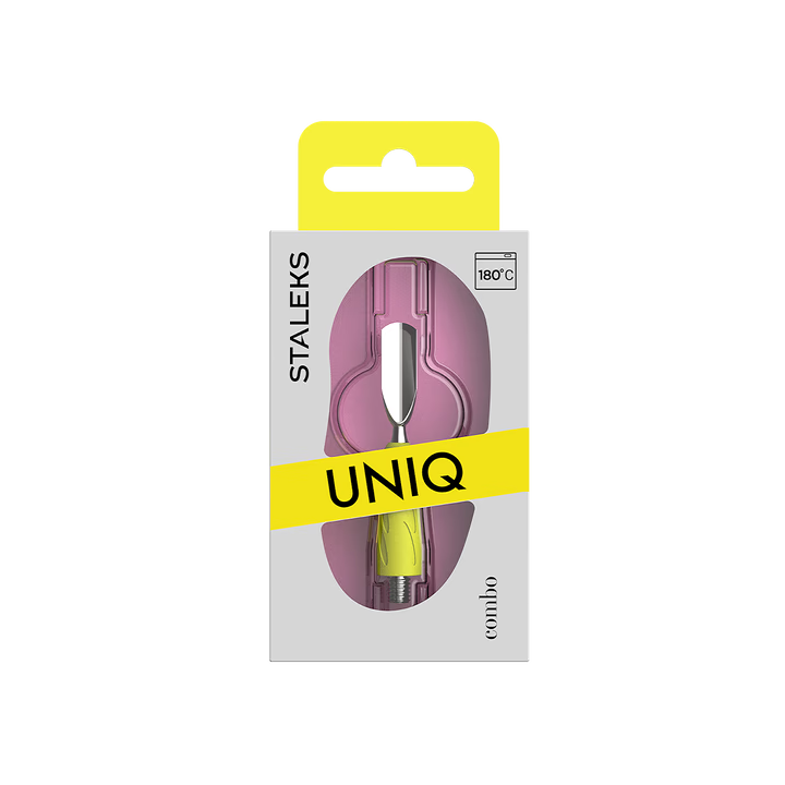STALEKS. Робоча частина лопатки Combo UNIQ 16 Yellow, пушер округлий вузький, жовта #6
