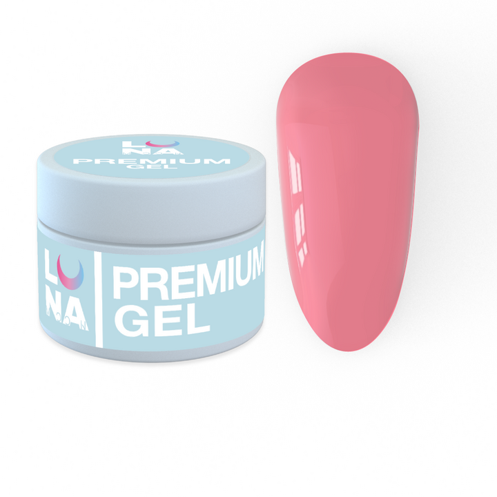 УЦІНКА / LUNAmoon. Premium Builder Gel #14 Rose pink, 30 ml, гель моделюючий, червоно-рожевий #1