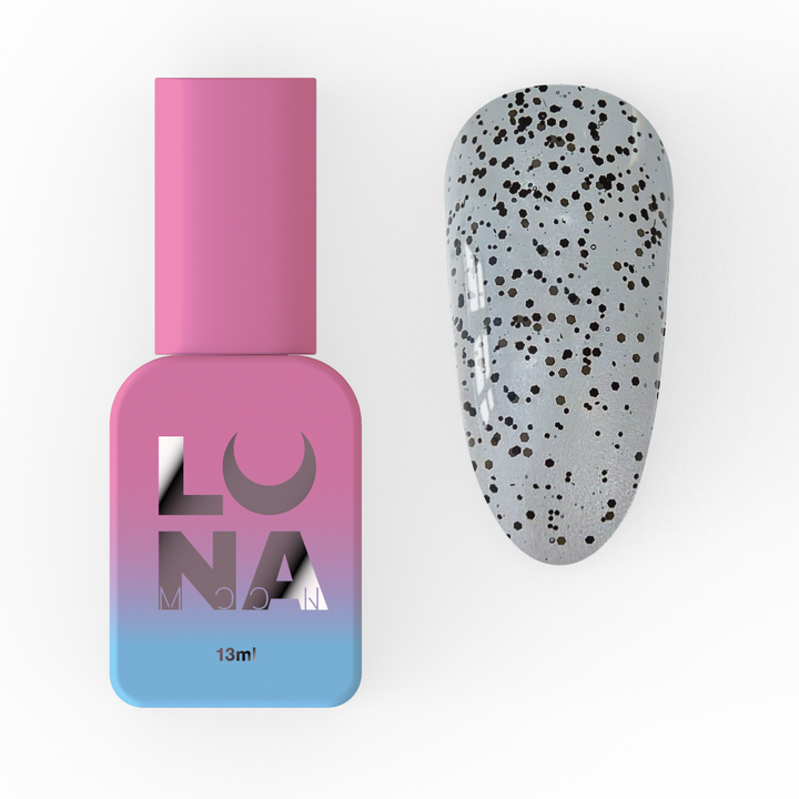 SALE / LUNAmoon. Stain Top Coat, 13 ml, Top Coat mit schwarzen Partikeln #1