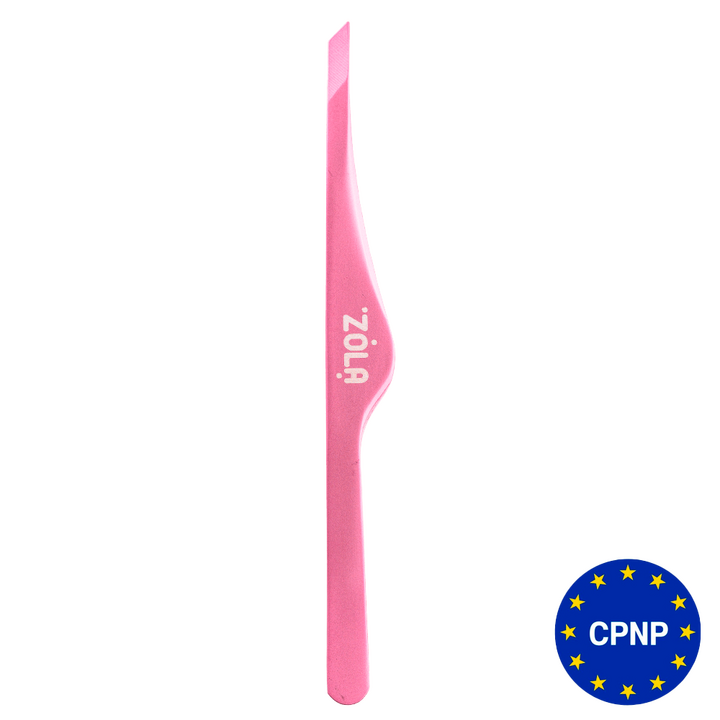 ZOLA. Eyebrow Tweezer, Light Pink. Пінцет скошений професійний для брів #1