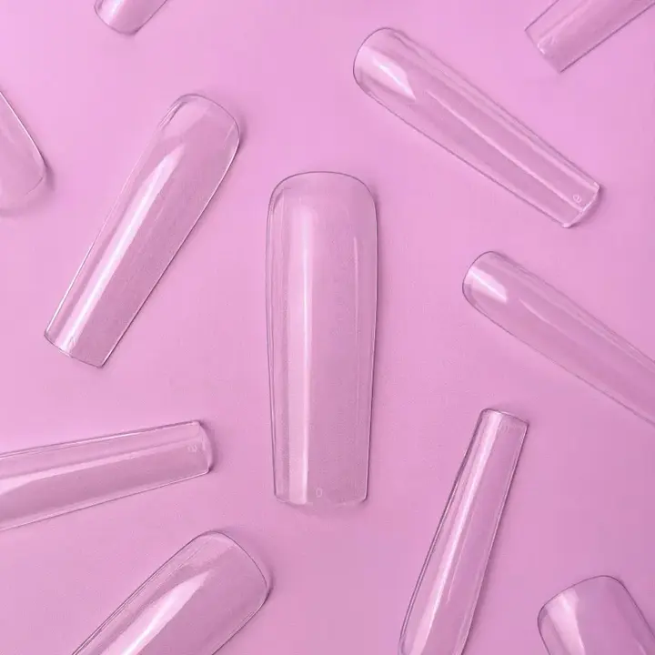 LUNAmoon. Gel Tips, Coffin Long XL, 240 шт, гелеві тіпси, балерина довга XL #4