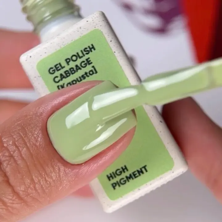 NOTD. Gel Polish Cabbage #240, 10 ml, gel polish verde claro #2