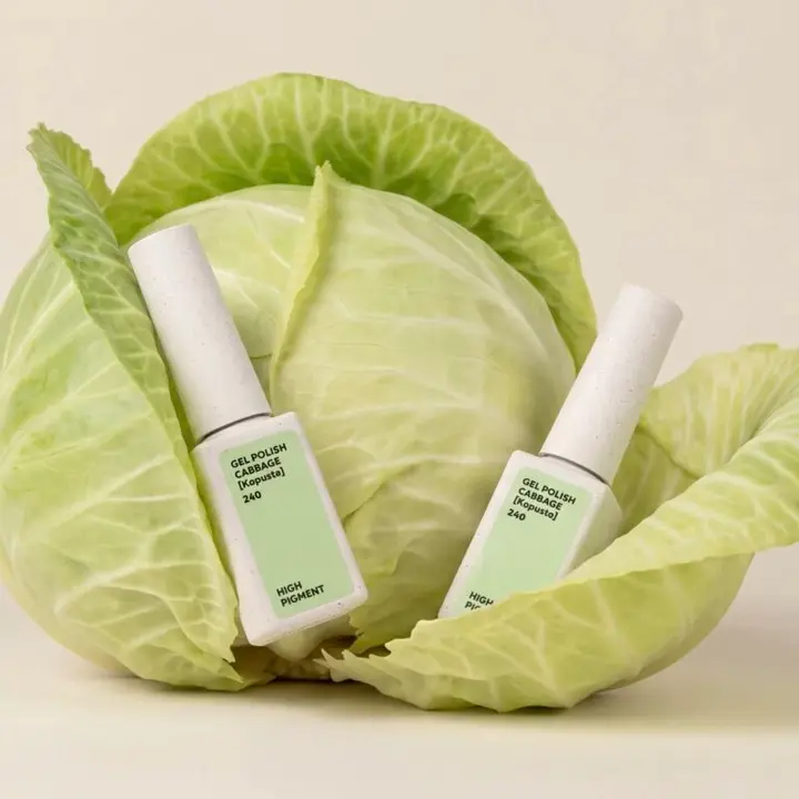 NOTD. Gel Polish Cabbage #240, 10 ml, gel polish verde claro #6
