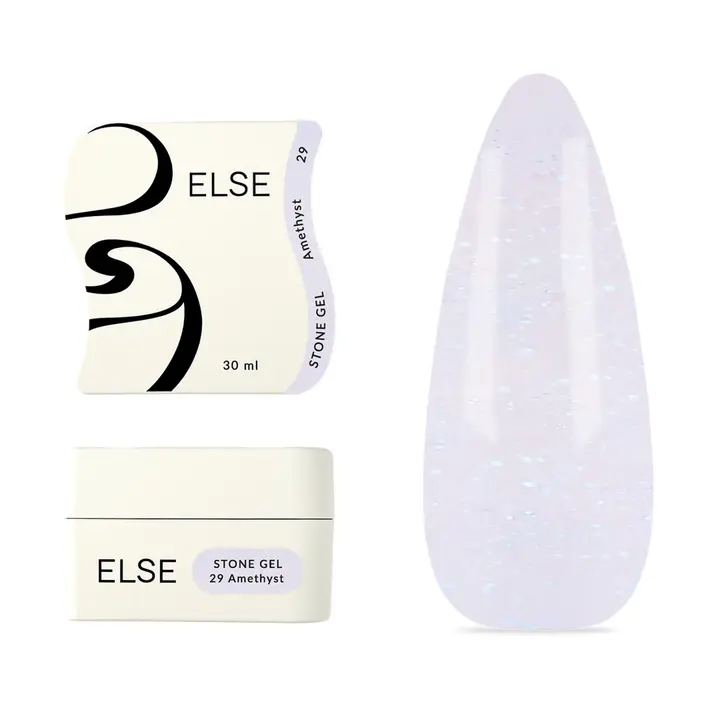 ELSE. Stone gel, #29, Amethyst, 30 ml. Твердий гель для нарощування, з шимером — ELSE, NAILSMADE