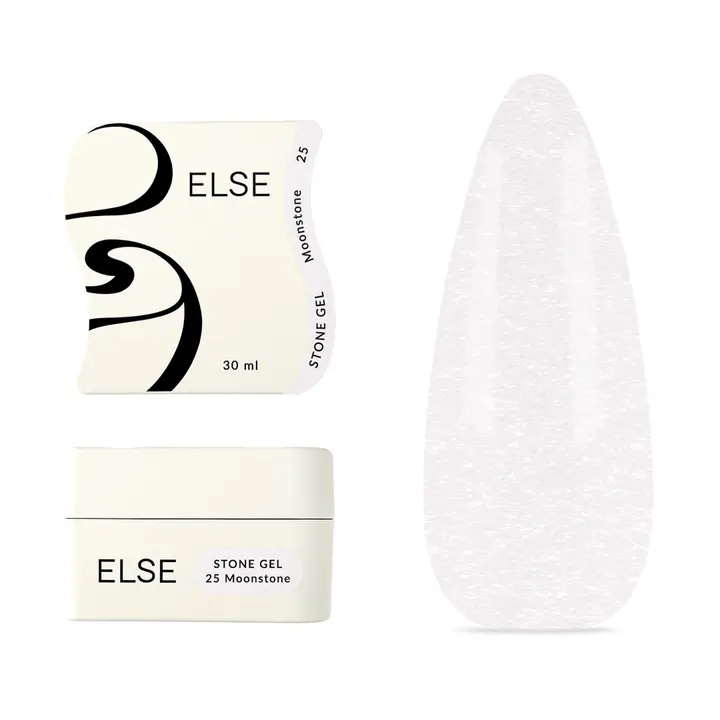 ELSE. Stone gel, #25, Moonstone, 30 ml. Твердий гель для нарощування, з шимером — ELSE, NAILSMADE