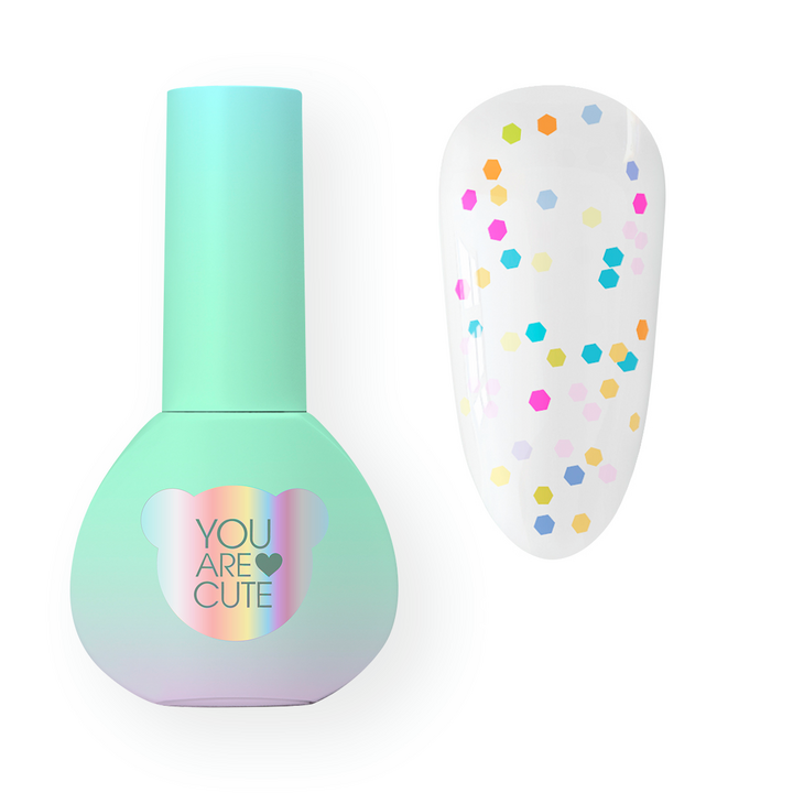 You Are Cute. Sweet Decor Top Coat, 5 ml, топ з кольоровим конфетті — You Are Cute, NAILSMADE