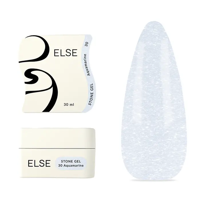 ELSE. Stone gel, #30, Aquamarine, 30 ml. Твердий гель для нарощування, з шимером — ELSE, NAILSMADE
