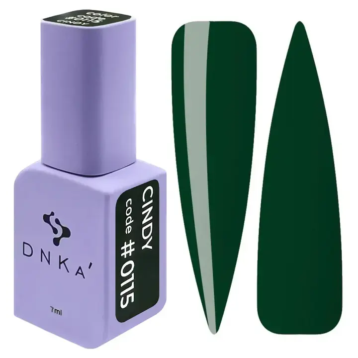 DNKa’ Gel Polish Cindy #0115, 7 ml, глибокий пляшково-зелений — DNKa’ Professional, NAILSMADE