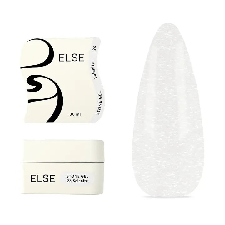 ELSE. Stone gel, #26, Selenite, 30 ml. Твердий гель для нарощування, з шимером — ELSE, NAILSMADE
