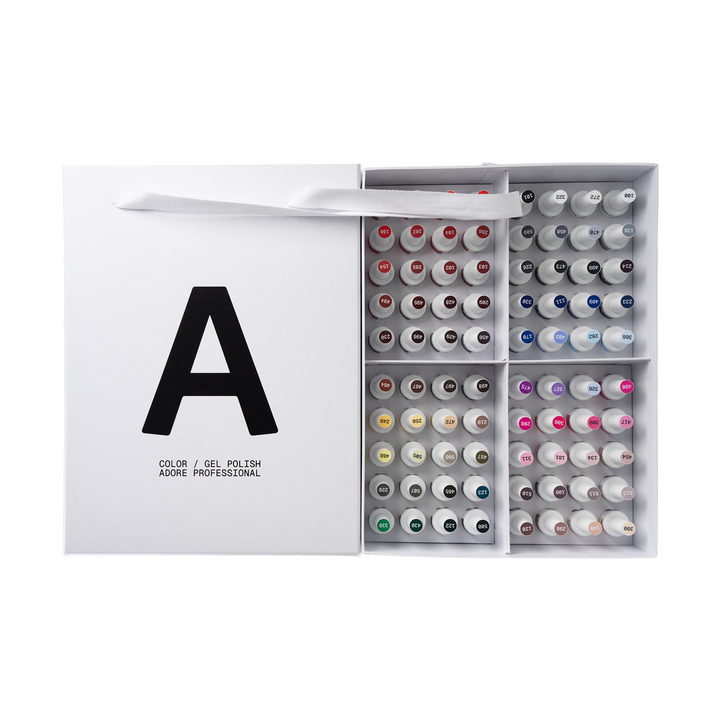 ADORE. Basic Palette Gel Polish Box, 80 pcs. Бокс ADORE з базовою колекцією гель-лаків, 80 штук — Adore Professional, NAILSMADE
