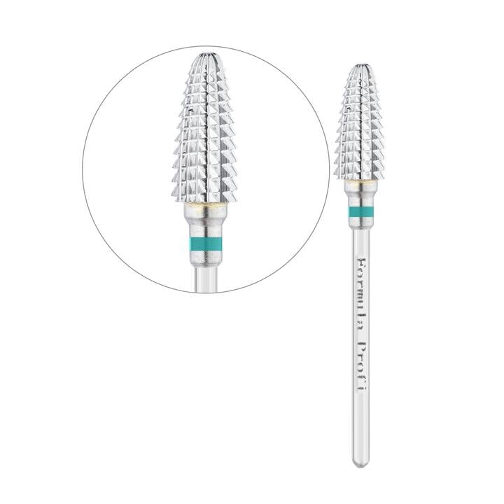 Formula Profi. Frézka z tvrdokovu "TAJFUN" zelená, Ø 5 mm / pracovní část 13 mm — Formula Profi, NAILSMADE