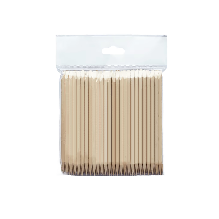 STALEKS. 100 pcs Orange Wood Sticks, 110 mm, Set mit 100 Stück Orangenholzstäbchen — STALEKS, NAILSMADE