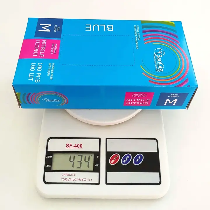 SanGig. Рукавички нітрилові неопудрені, 3.5 g, M, 100 шт, Блакитні — SanGig, NAILSMADE