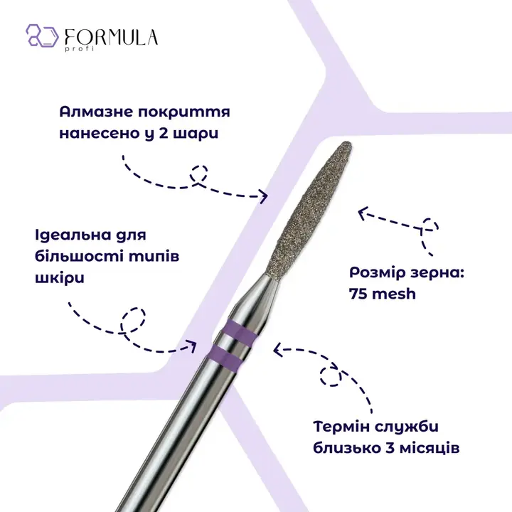 Formula Profi. Diamantfrees "VORM" paars, Ø 1.8 mm, veilig — Formula Profi, NAILSMADE