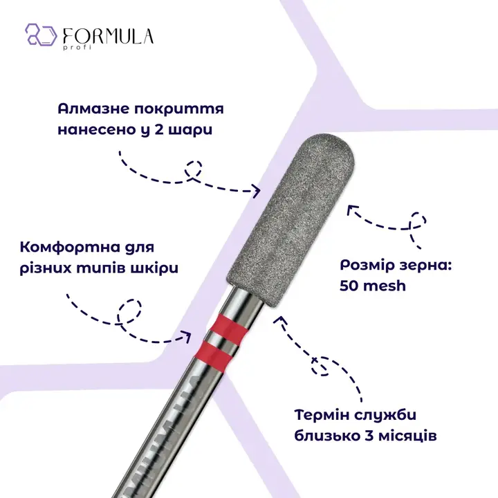 Formula Profi. Diamantfrees "AFGERONDE CILINDER" rood, Ø 4 mm — Formula Profi, NAILSMADE