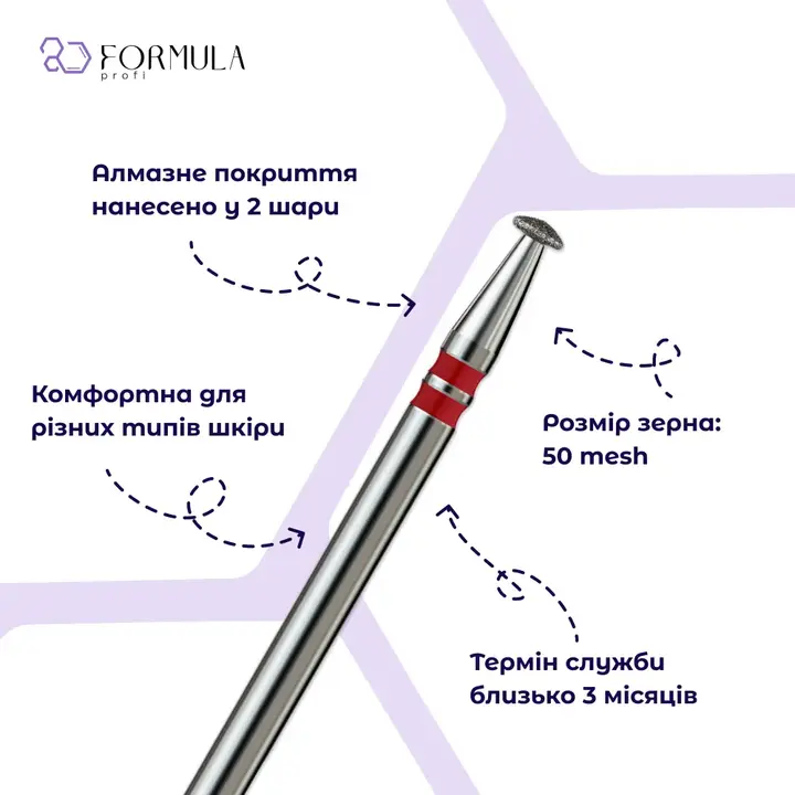 Formula Profi. Фреза алмазна "ДИСК" червона, Ø 2.5 mm — Formula Profi, NAILSMADE