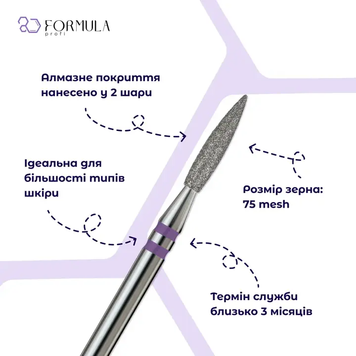 Formula Profi. Diamantfrees "VLAM XL" paars, Ø 2.1 mm, scherp — Formula Profi, NAILSMADE